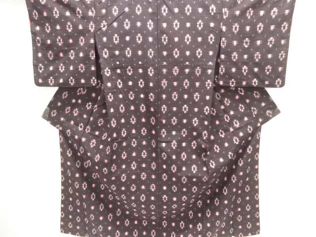 JAPANESE KIMONO / HITOE TSUMUGI / WOVEN KASURI PATTERN 
